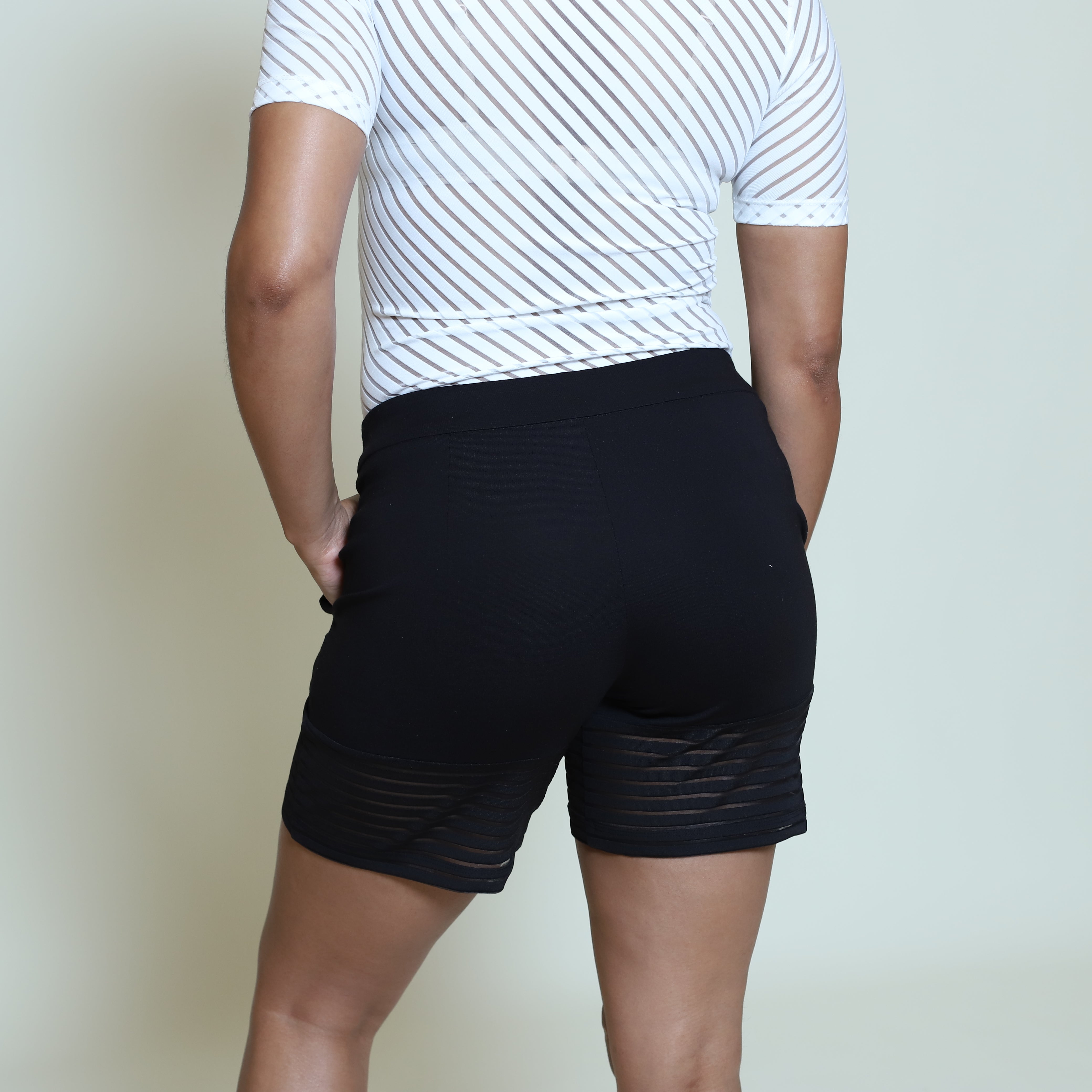 Cindy Shorts With Striped Band