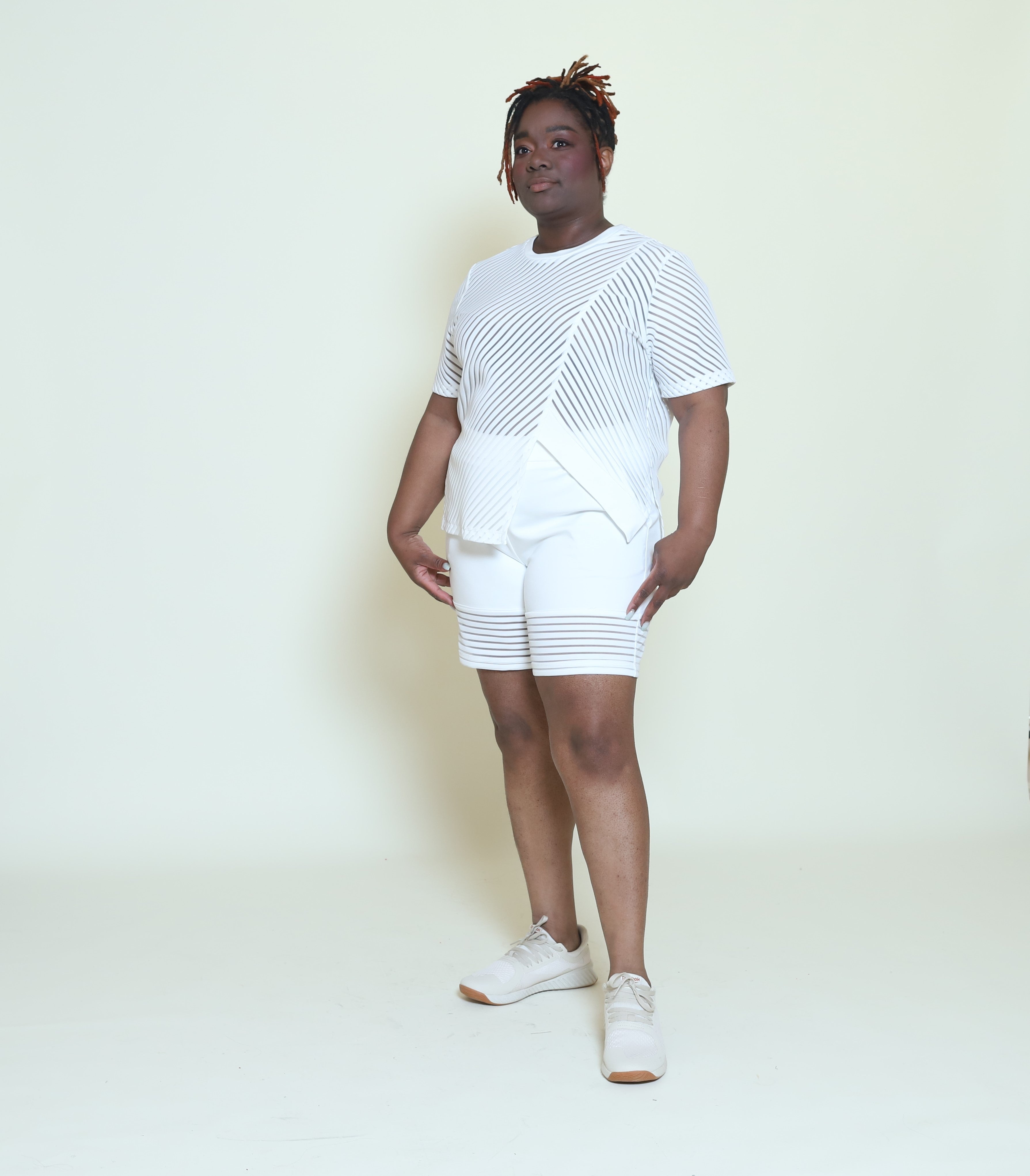 Cindy Shorts W/ Stripe Band (Plus Size)